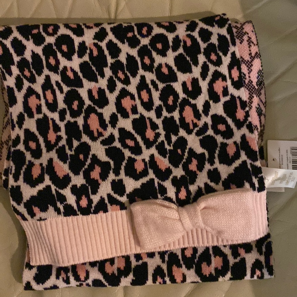 Kate Spade Pink and Black Leopard Scarf